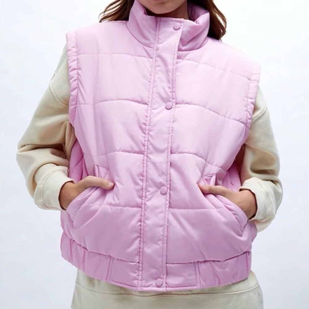 NWOT PacSun Pink Oversized Puffer Vest Size XS - Picture 1 of 5